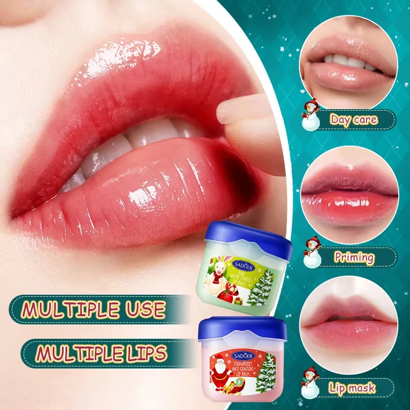 คริสต์มาสกล่องของขวัญ Lip Balm ชุดลิปสติกบํารุงผิว Skin Care hydrating lip moisturizer ลิปสติกฐานน่ารักแต่งหน้าผู้หญิง