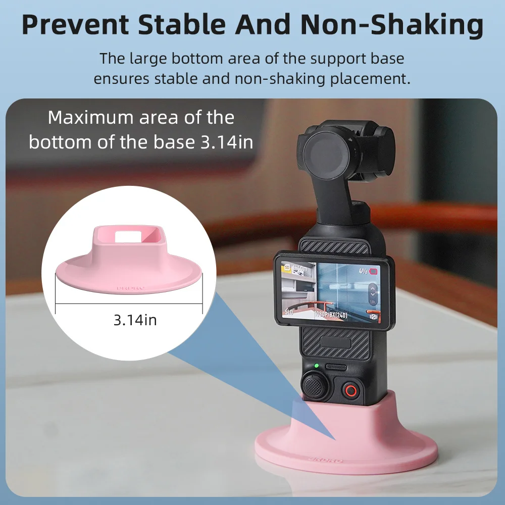 DJI Osmo 포켓 3 용 소프트 실리콘 베이스, 어댑터 베이스 브래킷, 스포츠 카메라 미끄럼 방지 고정 익스텐션 베이스 스탠드, 핸드헬드 짐벌