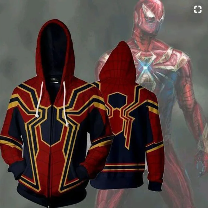 Hot Sale New popular Marvel movie venom 3D Printed Hoodies Men Women Spiderman Hooded Sweatshirts hip hop Zipper Pocket Jackets