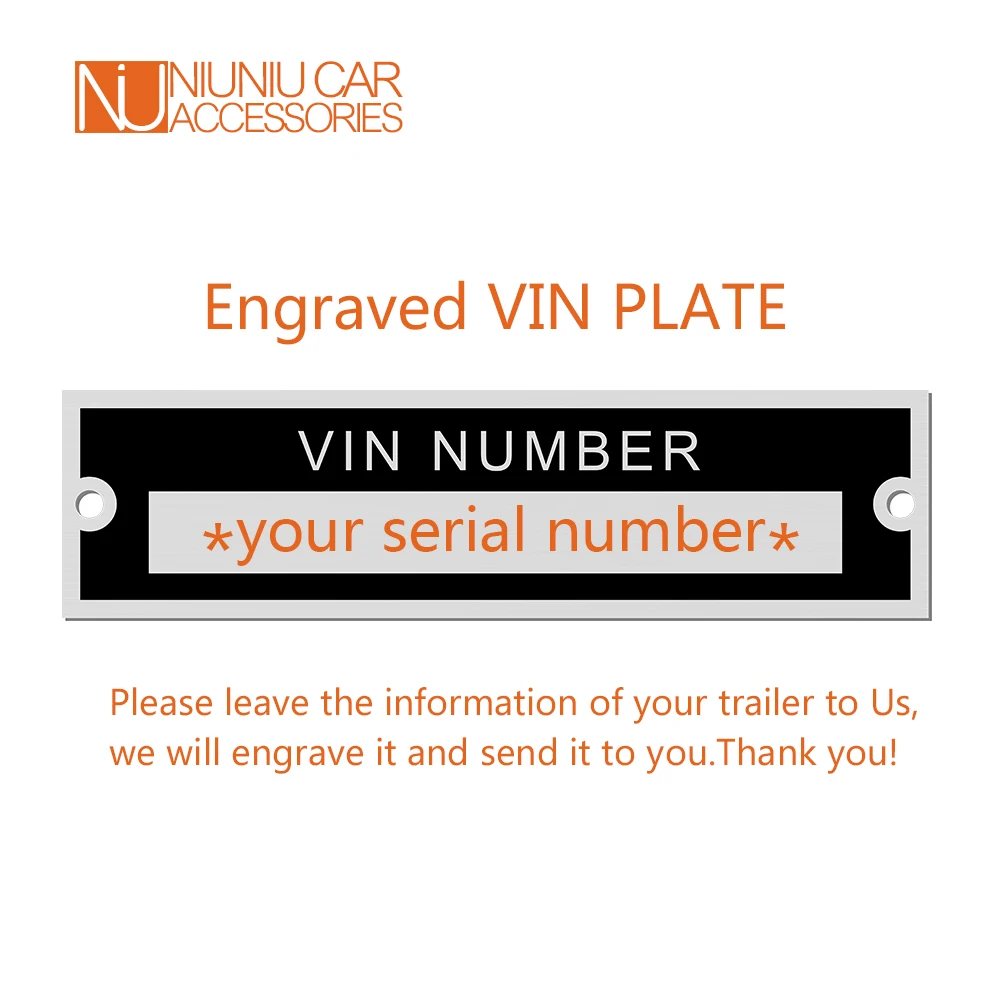 Blank or Engraved Aluminum ID Tag VIN Serial Plate Vehicle Identification Number 95 X 25mm Motorbike Caravan RV Camper Parts