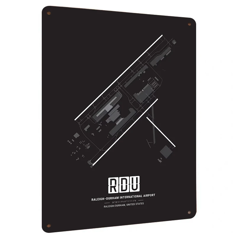 RDU Airport Metal Wall Art Raleigh Durham International Terminal Building Decorative Iron Painting USA