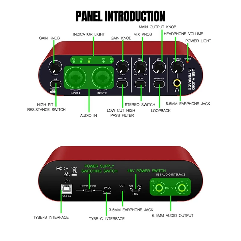 New Small Driverless Mixer Digital Effects External Sound Card Connected To Computer Notebook Portable Tuner