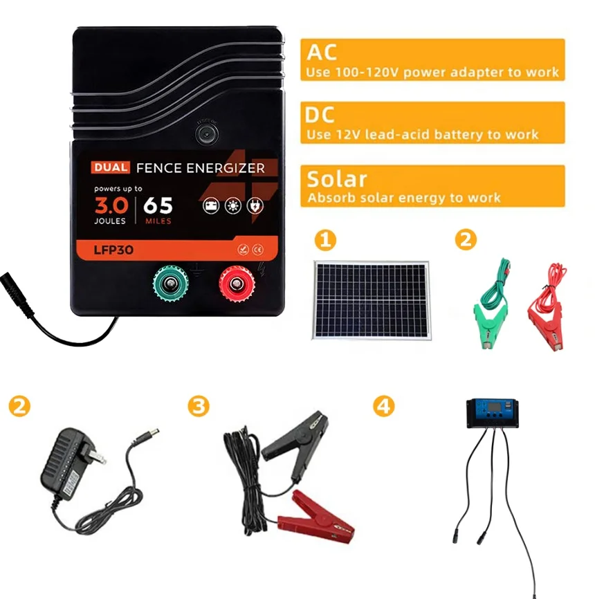 Lydite Farm Powerful Dual Purpose Electric Fence Energizer For Livestock Control