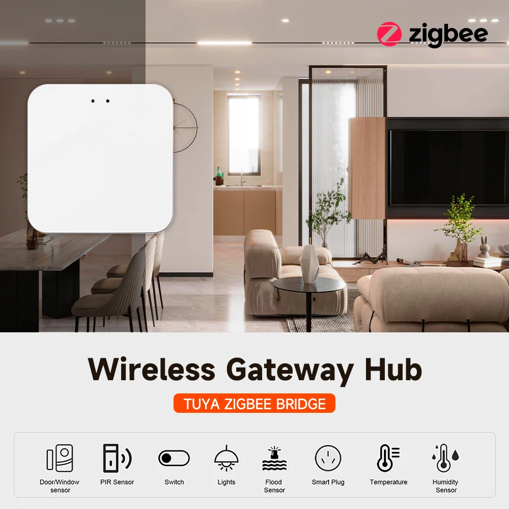 Tuya Zigbee Door Window Sensor Smart Switch Temperature and Humidity Sensor Water  Detector Motion Detector Sensor Gateway Hub