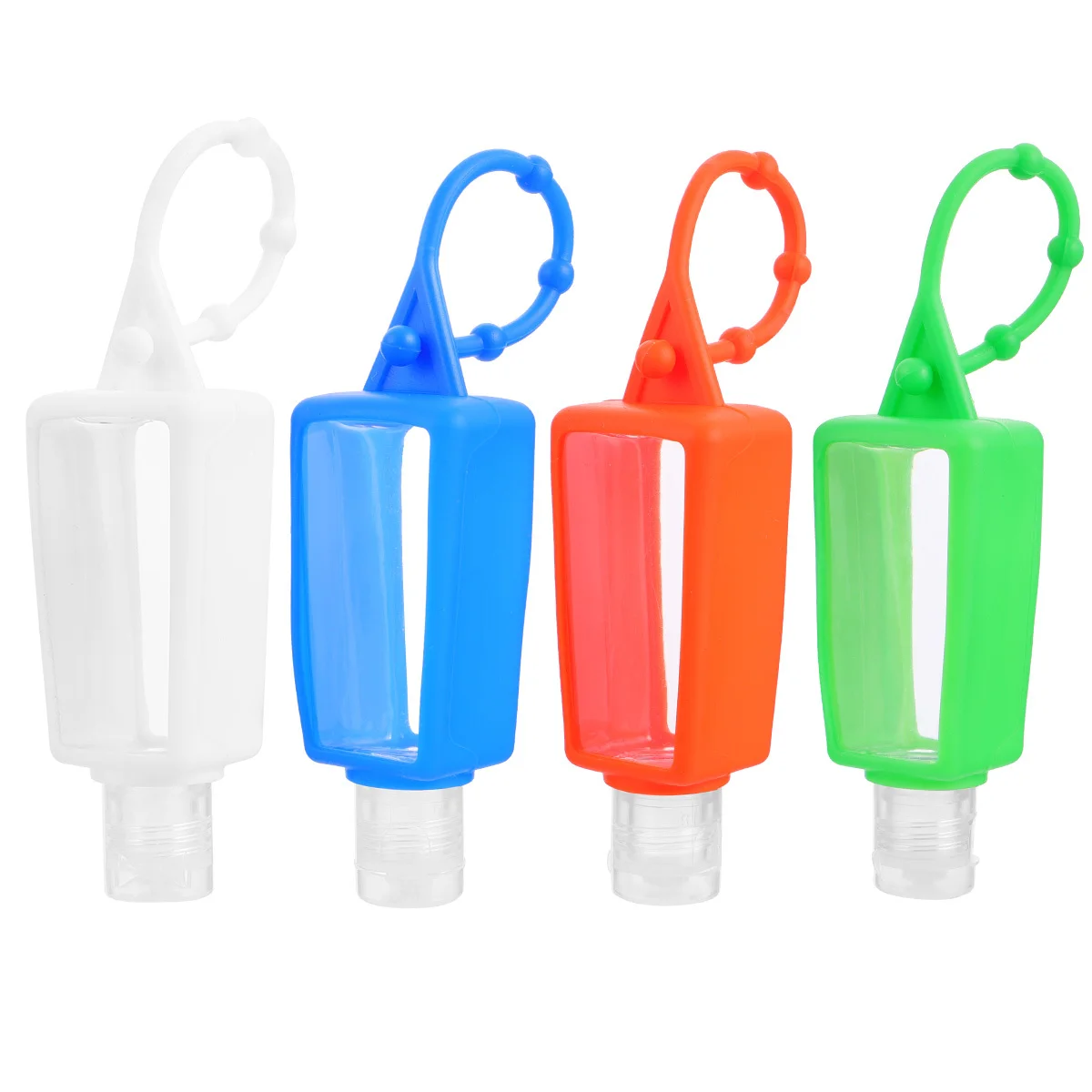 4 قطع من زجاجات اليد البلاستيكية ذات الأكمام السيليكونية 30 مل، حاويات سائلة للسفر مقاومة للتسرب، حاويات تخزين خالية من الغسيل #3