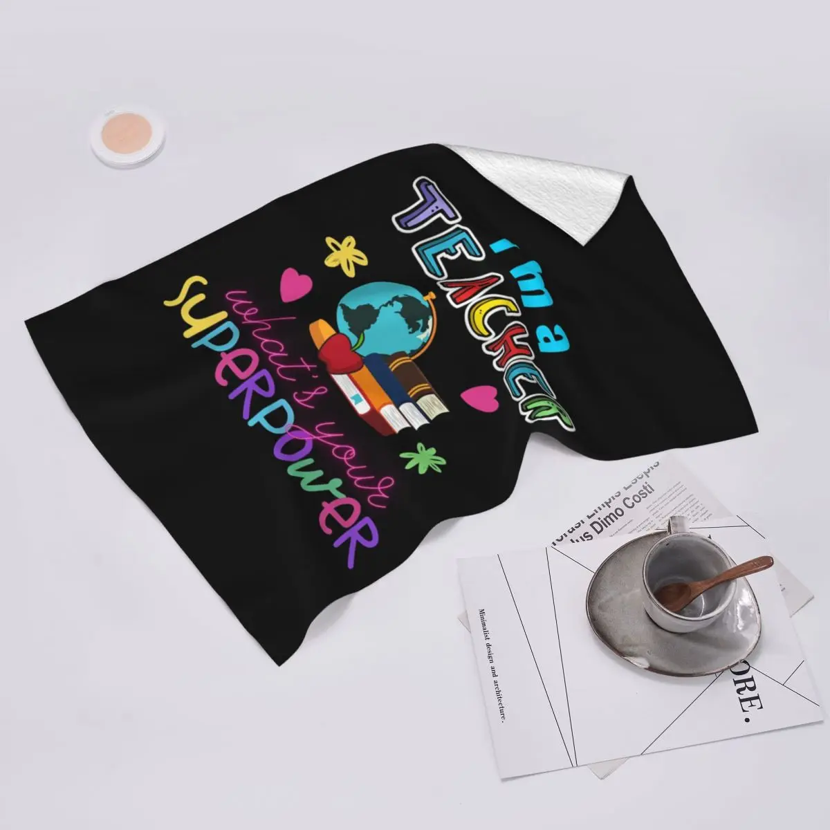 Custom I'm A Teacher What_s Your Superpower Soft Face Towel Quick Dry Pool Bath Cotton Towels Absorbent Quick