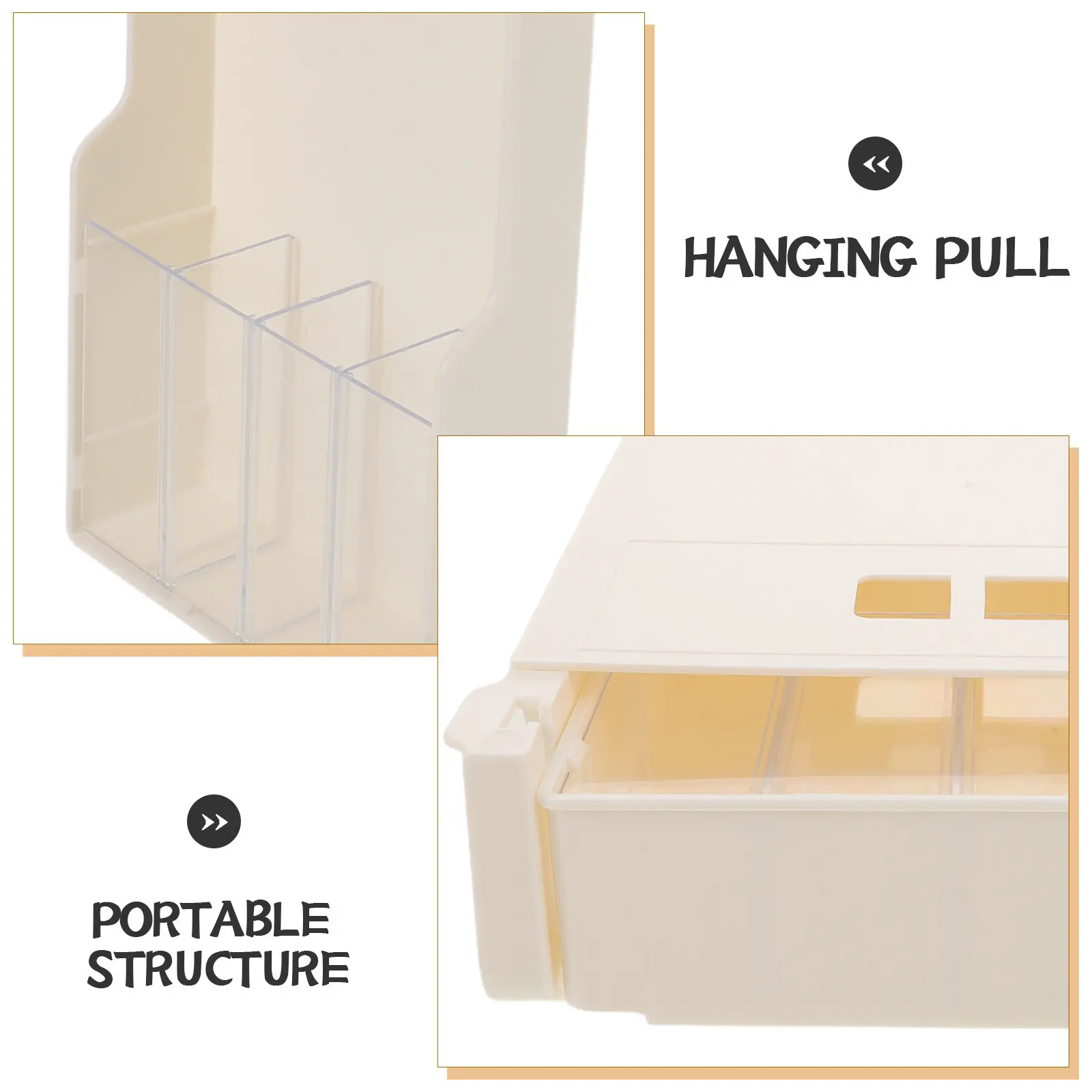 Nail Supplies Organizer Under Desk Drawer Attachment Slide Out Hanging Design for Salon School Office Home Sturdy Plastic Nail - view 6