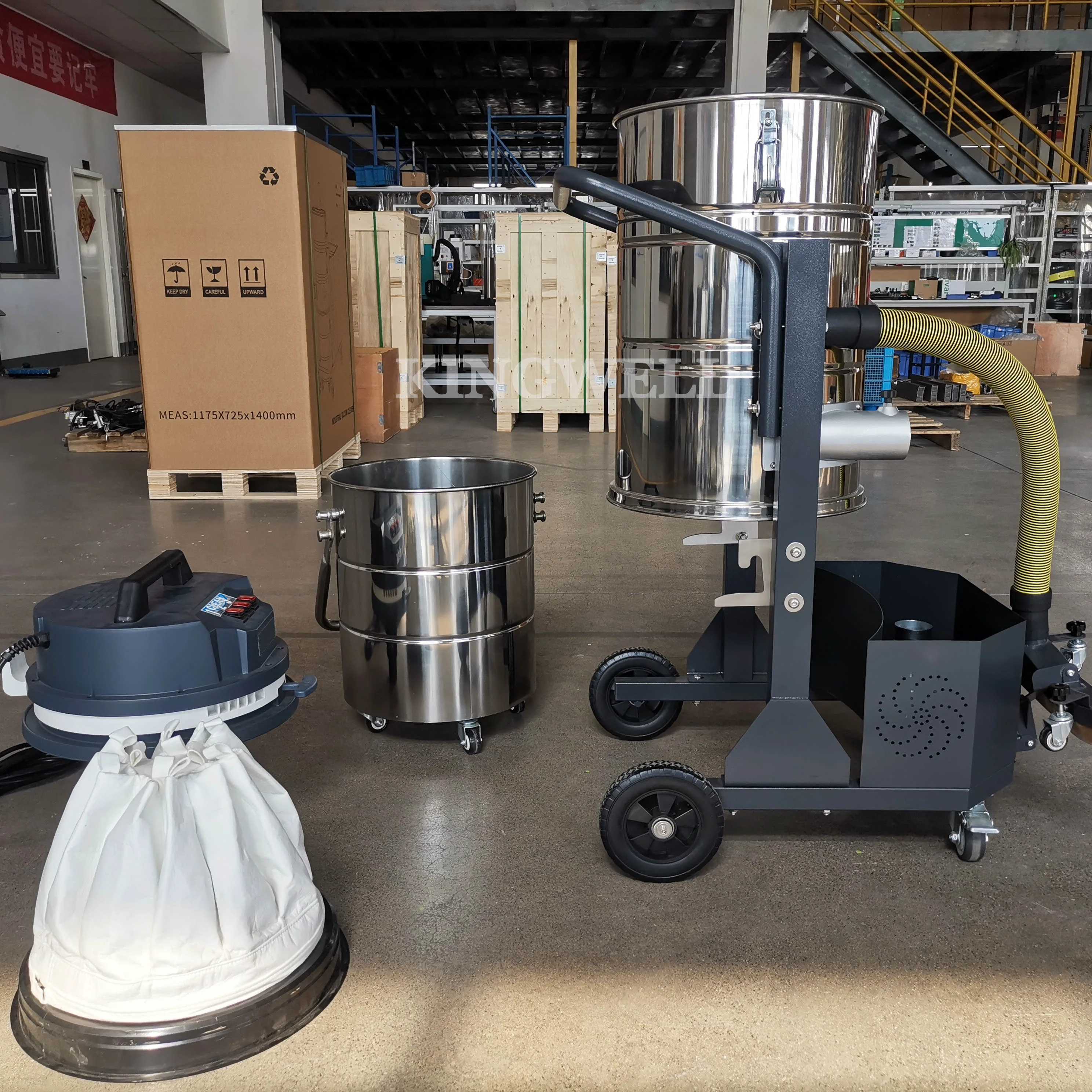 Горячая продажа 100-литровый однофазный электрический промышленный пылесос для влажной и сухой уборки для фабрики