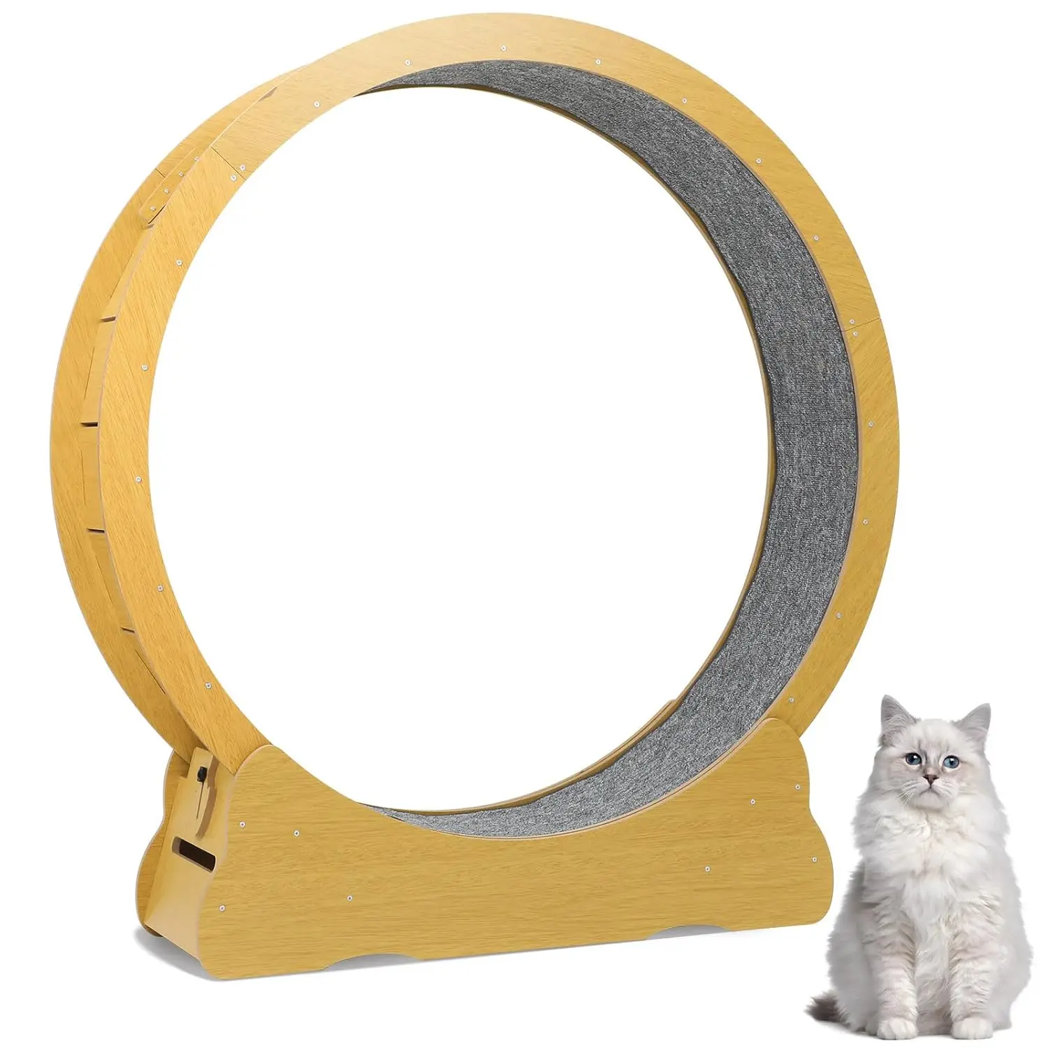 

Large Cat Exercise Wheel, 55in Quiet Running Pet Treadmill Exerciser with Scratching Surface for Indoor Cat Walking, Customized