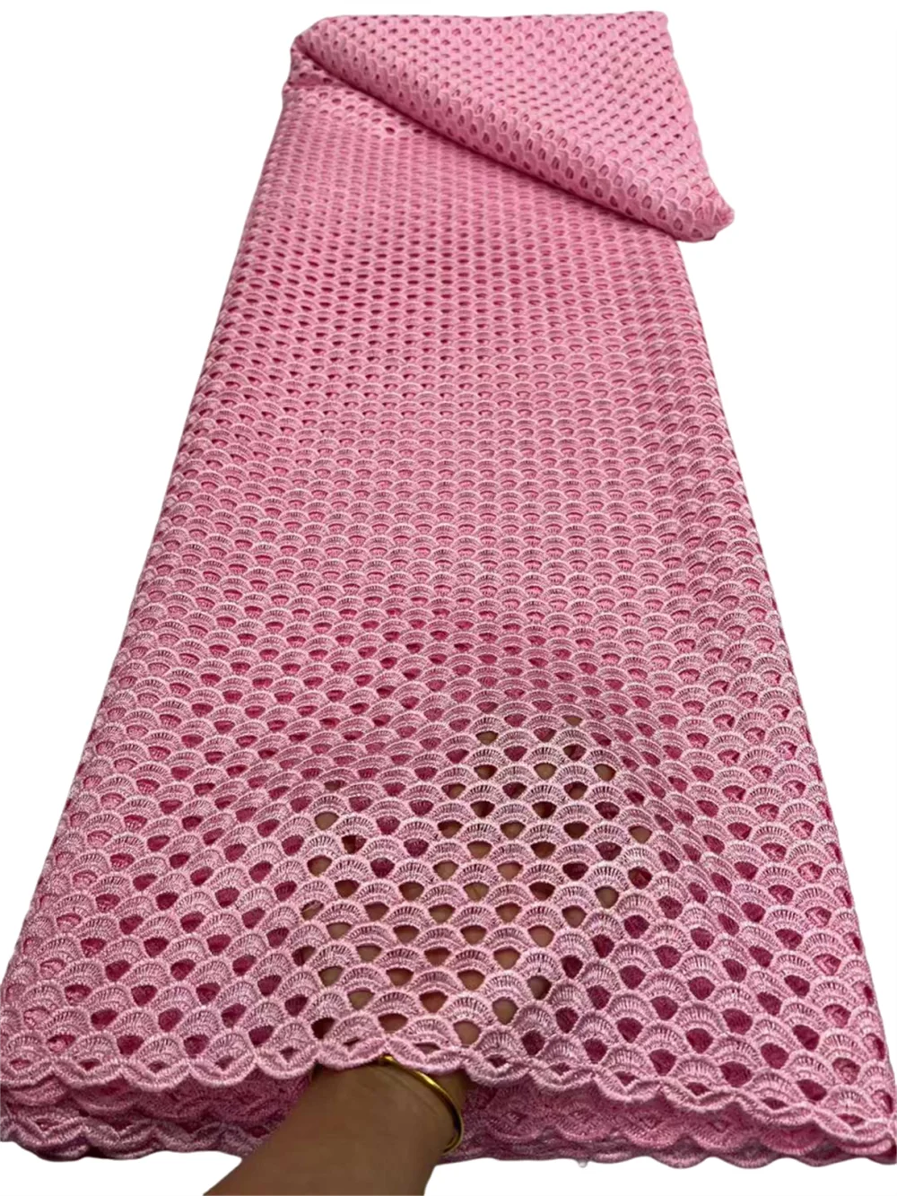 

Pure Color African Nigerian Guipure Cord Lace Fabric High Quality Water Soluble Lace Luxury For Wedding Party Dress,5Yard Sewing