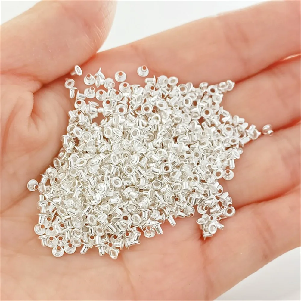 Silver Pearl Small Patch Through-hole Bead Road Pass Imitation Friction Spacer Gasket DIY Plug Head Loose Bead Accessories