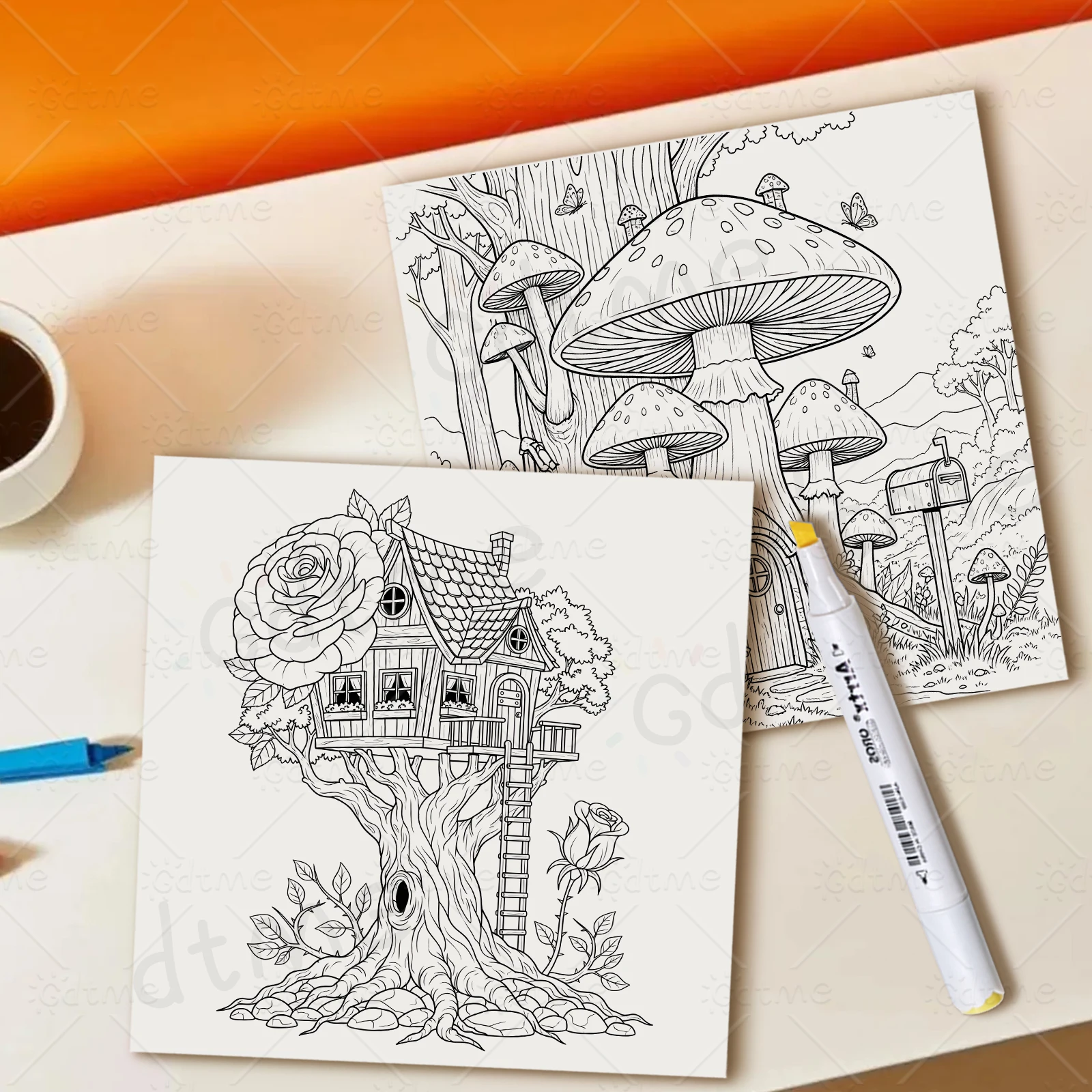  FAIRYLAND Malbuch für Erwachsene zur Stressabbau – Kunsttherapie gegen Angstzustände und Achtsamkeit mit kreativen Malseiten – Detail 8