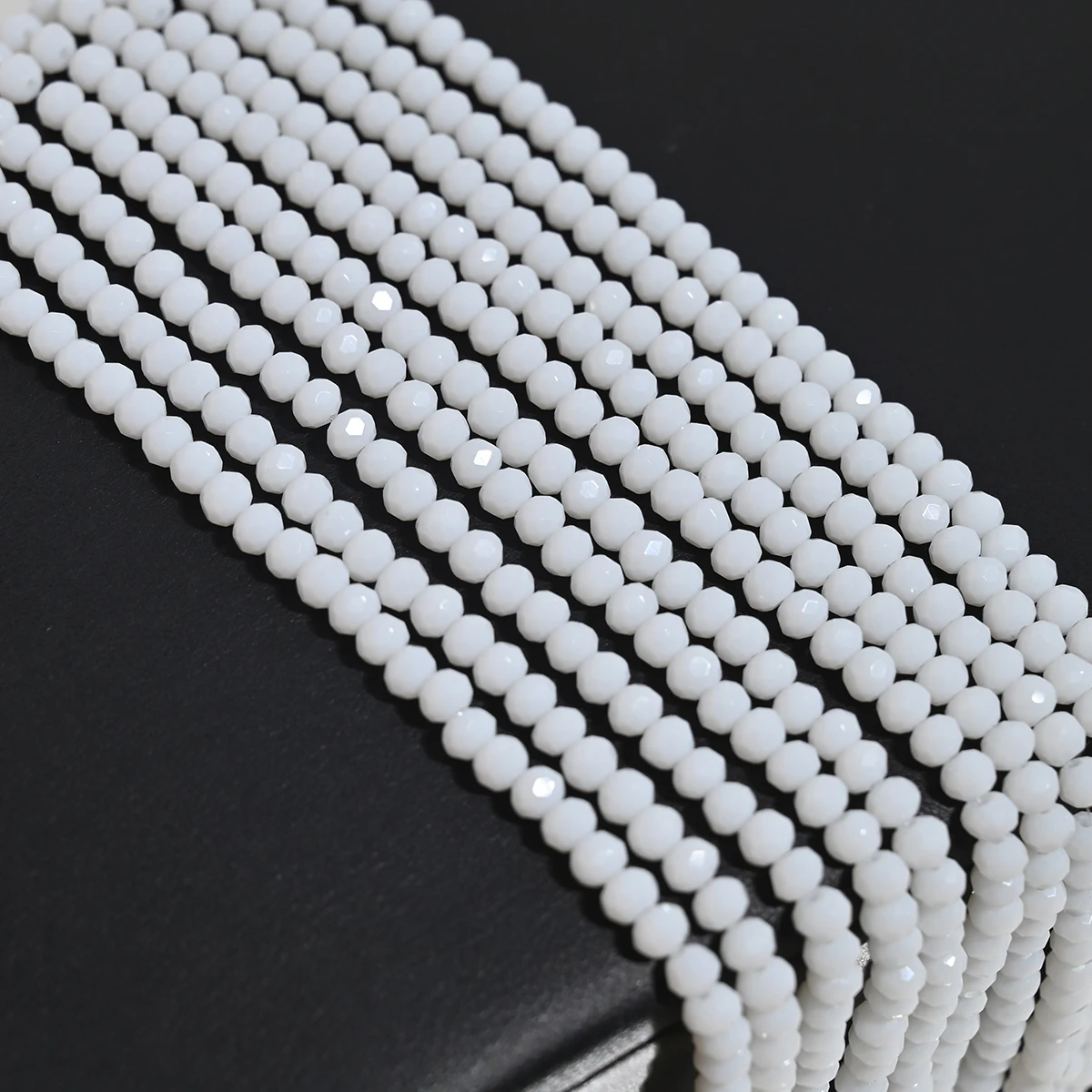 110 Stuks 4MM Kunstmatige Kristallen Glazen Kralen Platte Ronde Helder Facet Losse Spacer Bead voor Sieraden Maken DIY Armband ketting