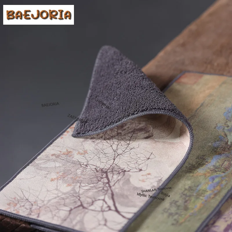 BAEJORIA Strong Water Absorption Tea Towel Ancient Towell Dish Towels for Kitchen Tea Napkins Tea Cloth Tea Items Collection Cha