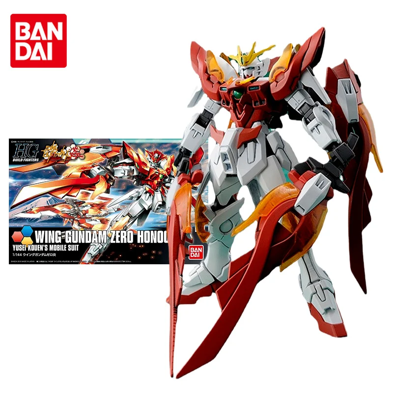 

Bandai Gundam Model Kit Anime Figure HGBF Wing Gundam Zero Honoo Genuine Gunpla Model Anime Action Figure Action Toy Figure