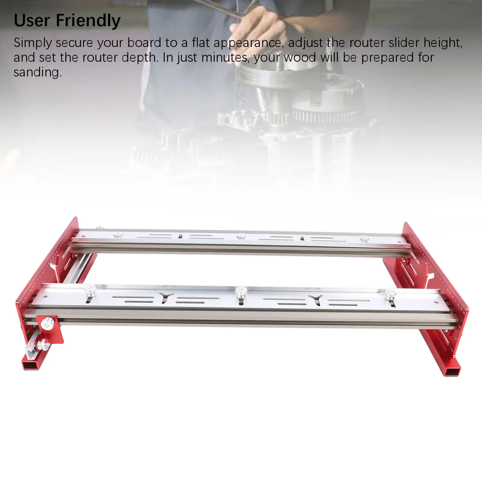 Woodworking Router Sliding Plate Aluminum Alloy Router Milling Groove Bracket for Flatten and Finish Plywood