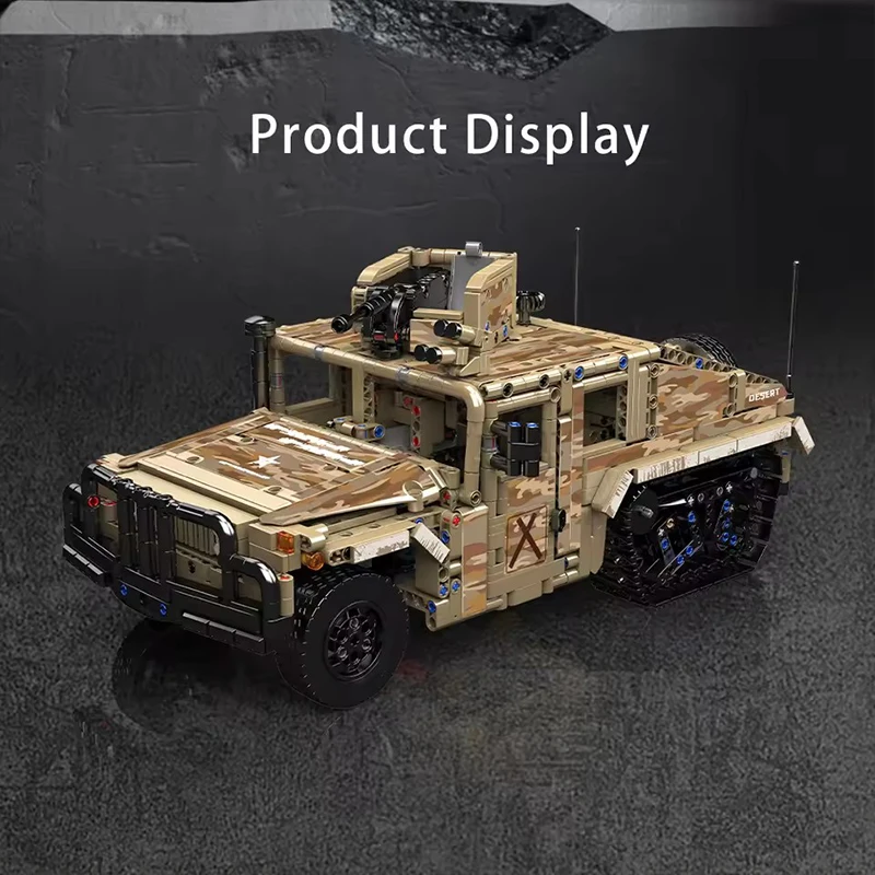 Mould King 20047 Cool militaire Humvee véhicule sur chenilles bloc de construction jouet technique APP télécommande bataille cadeaux de noël Kits