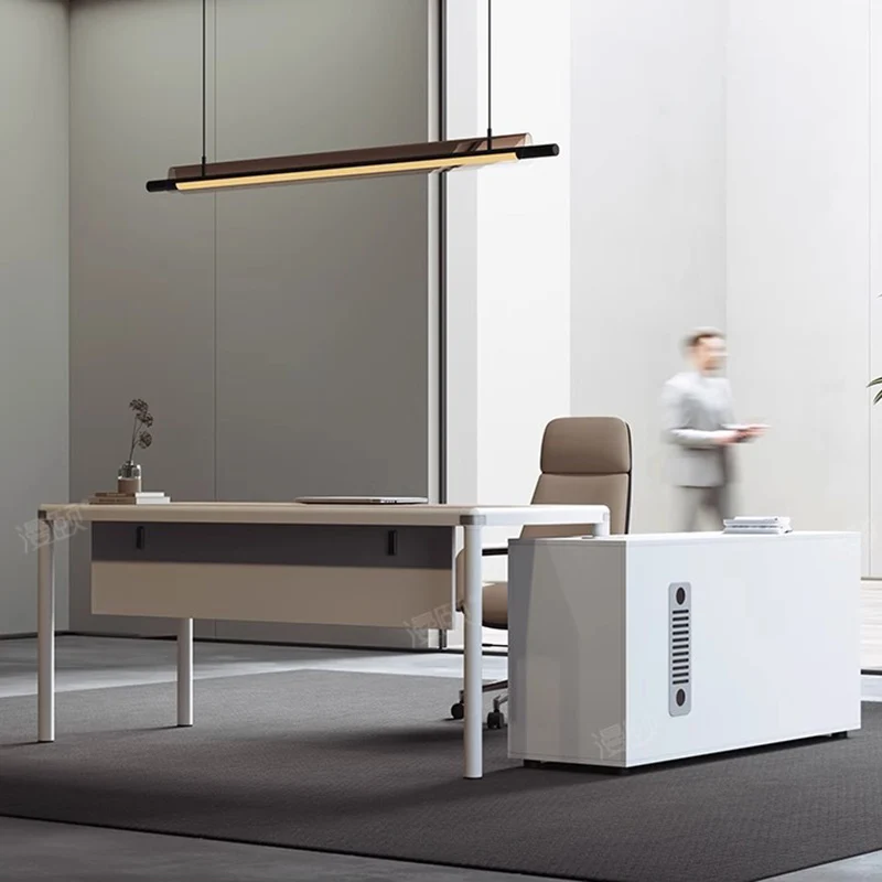 

Скандинавский офисный стол для президента, итальянский минималистичный простой дизайнерский стол L-образной формы, продвинутая офисная мебель для босса, бюро Travail FYOD