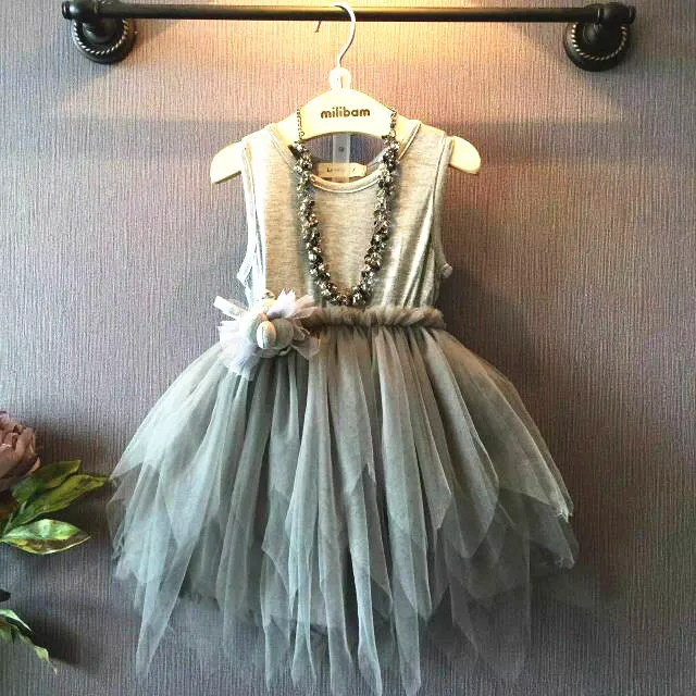 2023 neue Mädchen Sommer Blumen party Tutu Kleid Baby Kinder lässig Tüll Garn Rock für 2-6 Jahre Kinder Kleidung
