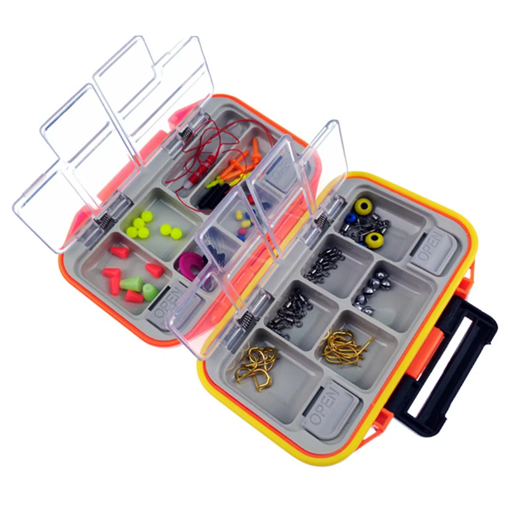 

Fishing Tackle Box M Orange Waterproof ABS Case Transparent Pc Inner Cover Adjustable Inserts Fishing Accessories Storage