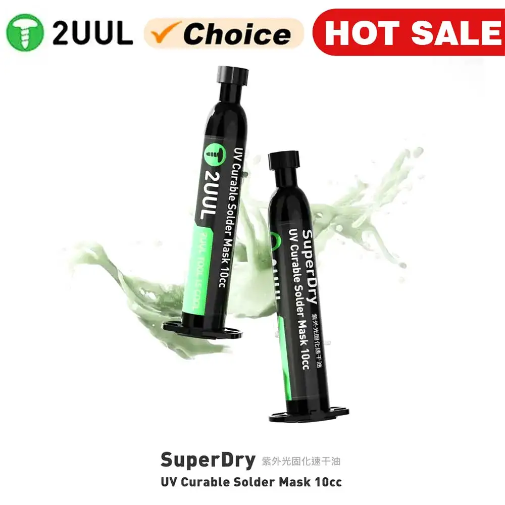 قناع لحام قابل للشفاء 2UUL-UV لإصلاح الهاتف المحمول ، سلك قفز ، سريع الجفاف ، معجون لحام ، أداة زيت تدفق ، سوبر جاف ، SC55 ، 10CC