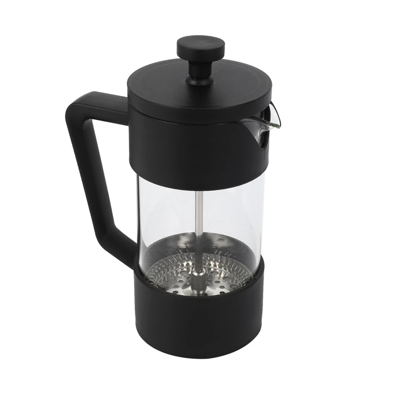 

3X French Press Coffee & Tea Maker 12Oz, Thickened Borosilicate Glass Coffee Press Rust-Free And Dishwasher Safe,Black