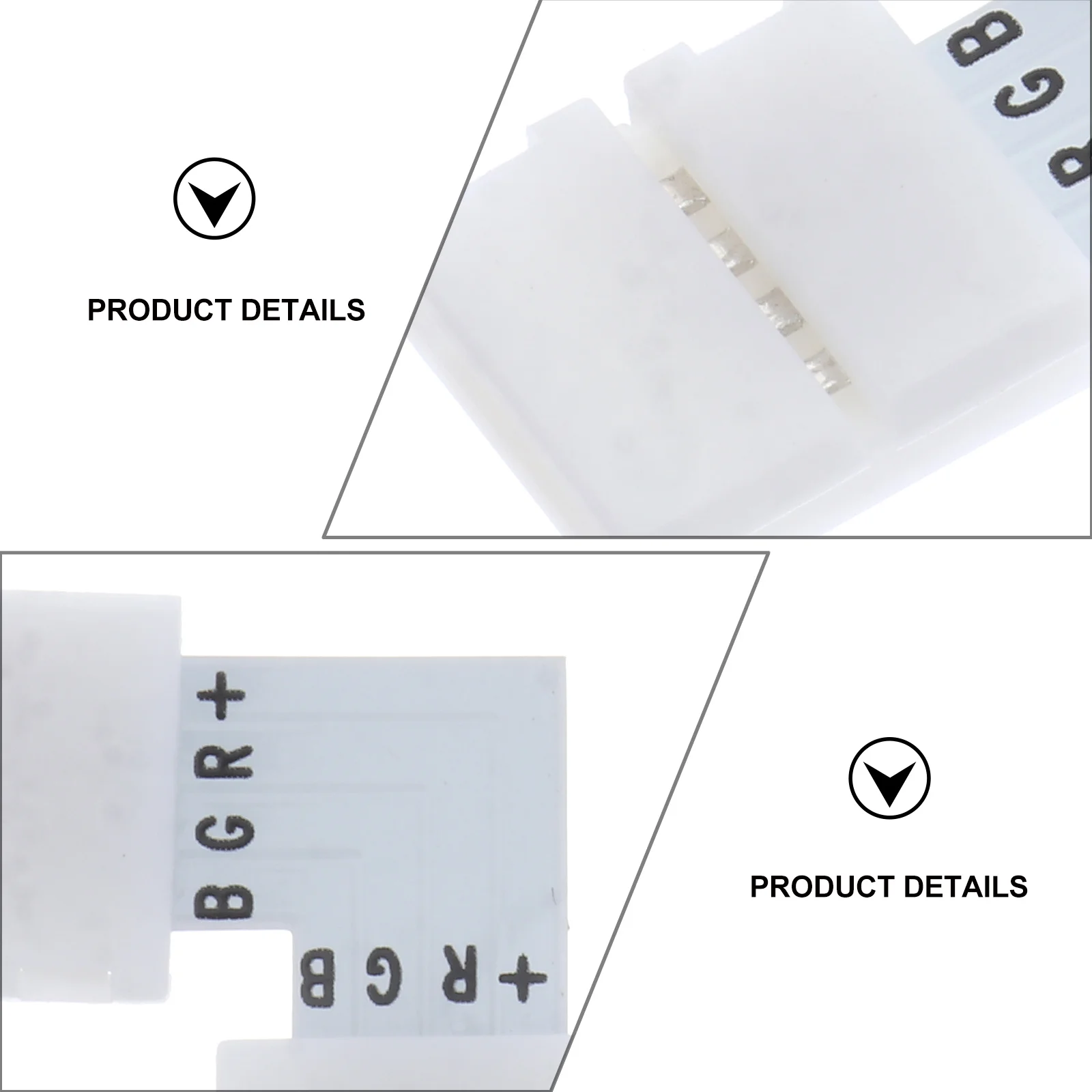 

L-Shaped Corner Led Strip Connectors Kit Solder- Retardant Self-Adhesive Clips Fast Extension For Rgb Strip Light
