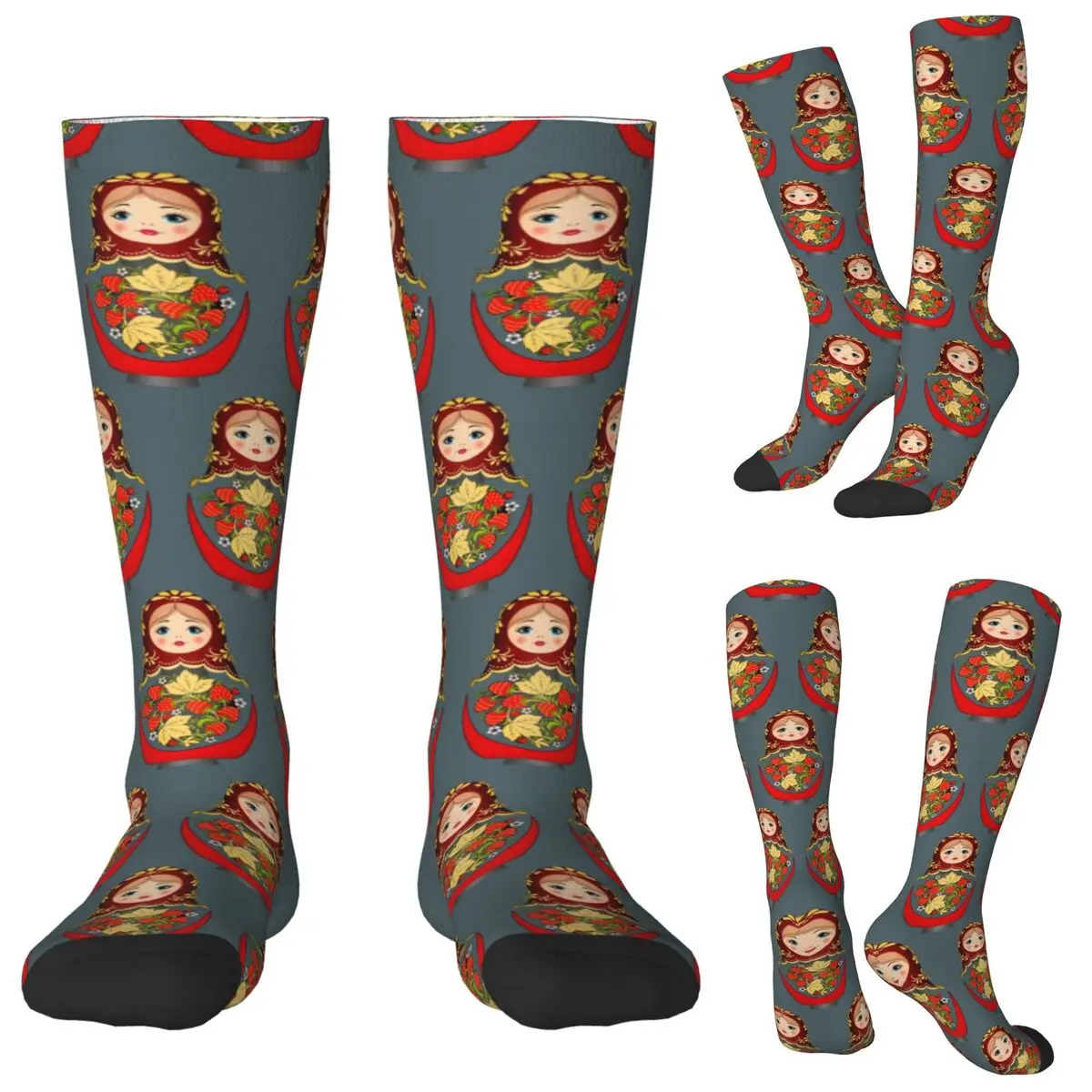 Matryoshka Russian Nesting Doll Socks Harajuku Stockings All Season Long Socks Accessories for Man Woman Gifts