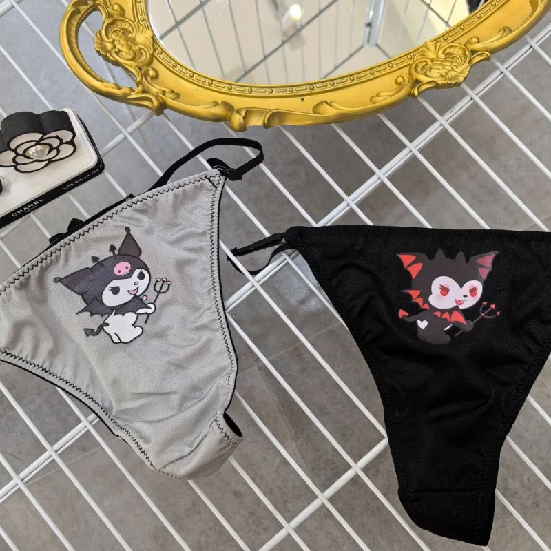 Sanrio Kuromi G-String Panties Cotton Sexy Women\'s Underwear T-Back Kawaii Femme Underpants Briefs Adjustable Waist Thong Gift