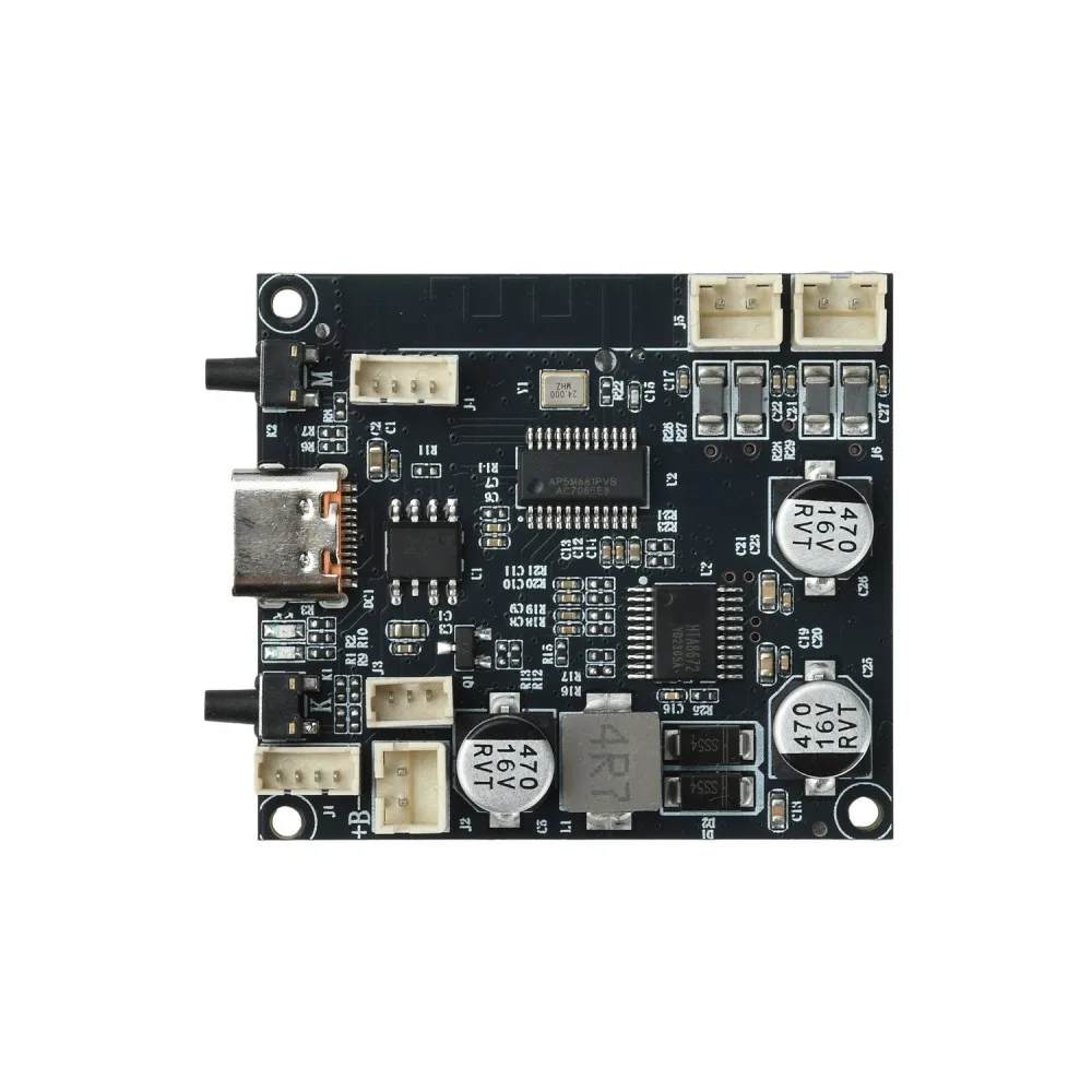 3.7V Battery Powered BT 6.0 Stereo Amplifier Module 2*5W Dual Channel Integrated Charge Boost Type C AAC SBC Decoder Bass Board