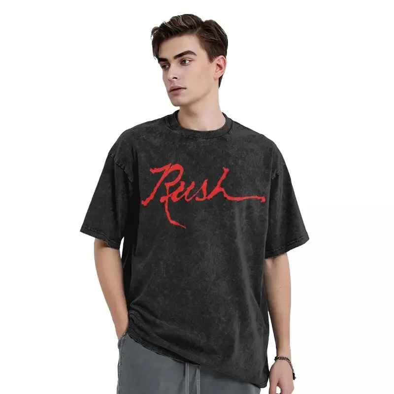 Rush Band 1978 T Shirts Hip Hop Washed 100% Cotton Oversize T-Shirts Novelty for Men Women Tops Streetwear Summer Tees