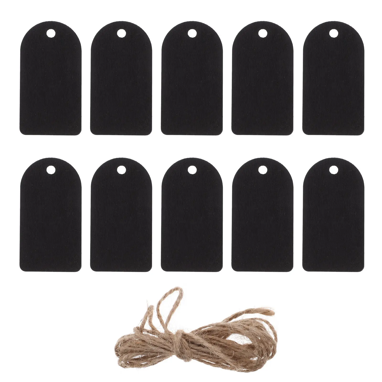 

50Sets Mini Wooden Chalkboard Hanging Tags Double Sided Writable Lightweight for Clothing Jewelry Retail Office Party