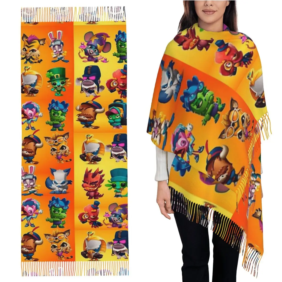 

Zooba Battle Arena Scarf Tassel Scarves Women Soft Warm Shawls and Wraps Large Fall Winter Shawl Wrap