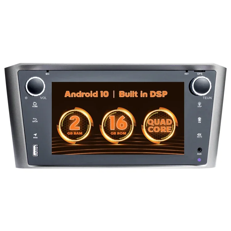 7inch Car Video Touch Screen 2din Radio Android 10.0 For Toyota Avensis T25 Multimedia GPS Navigation