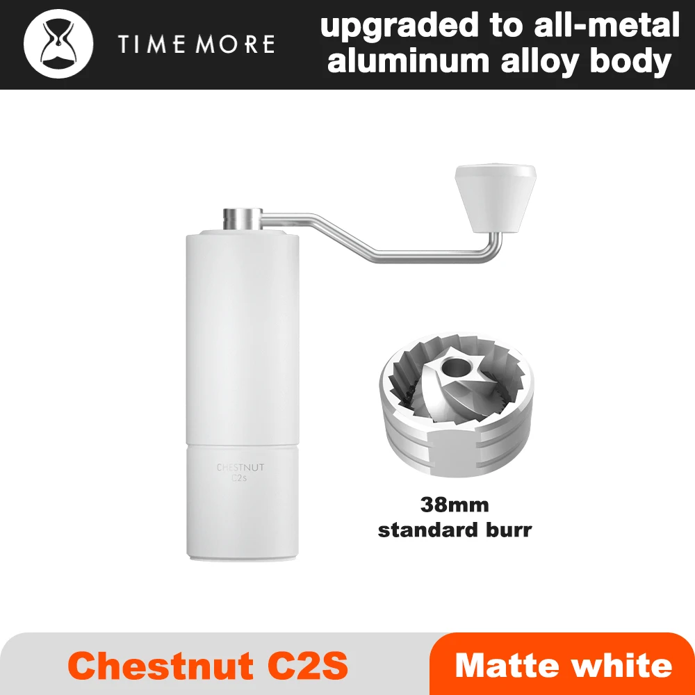 TIMEMORE Chestnut C2S Manual Coffee Grinder New Upgrade Integrated Metal Body Portable Hand Grinder Great For Travel Camping