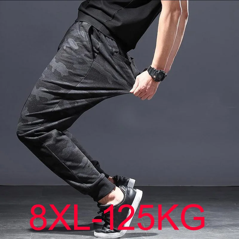 Summer plus size men Camouflage pants sports sweatpants big sales 7XL 8XL elasticity Stretch hipster fat pants loose 50 52