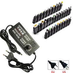 DC Adjustable Power Supply 220V to 3V-24V 3A with Screen Universal Adapter With 8 Plug 34 Plug Adapter LED Lighting Transformer