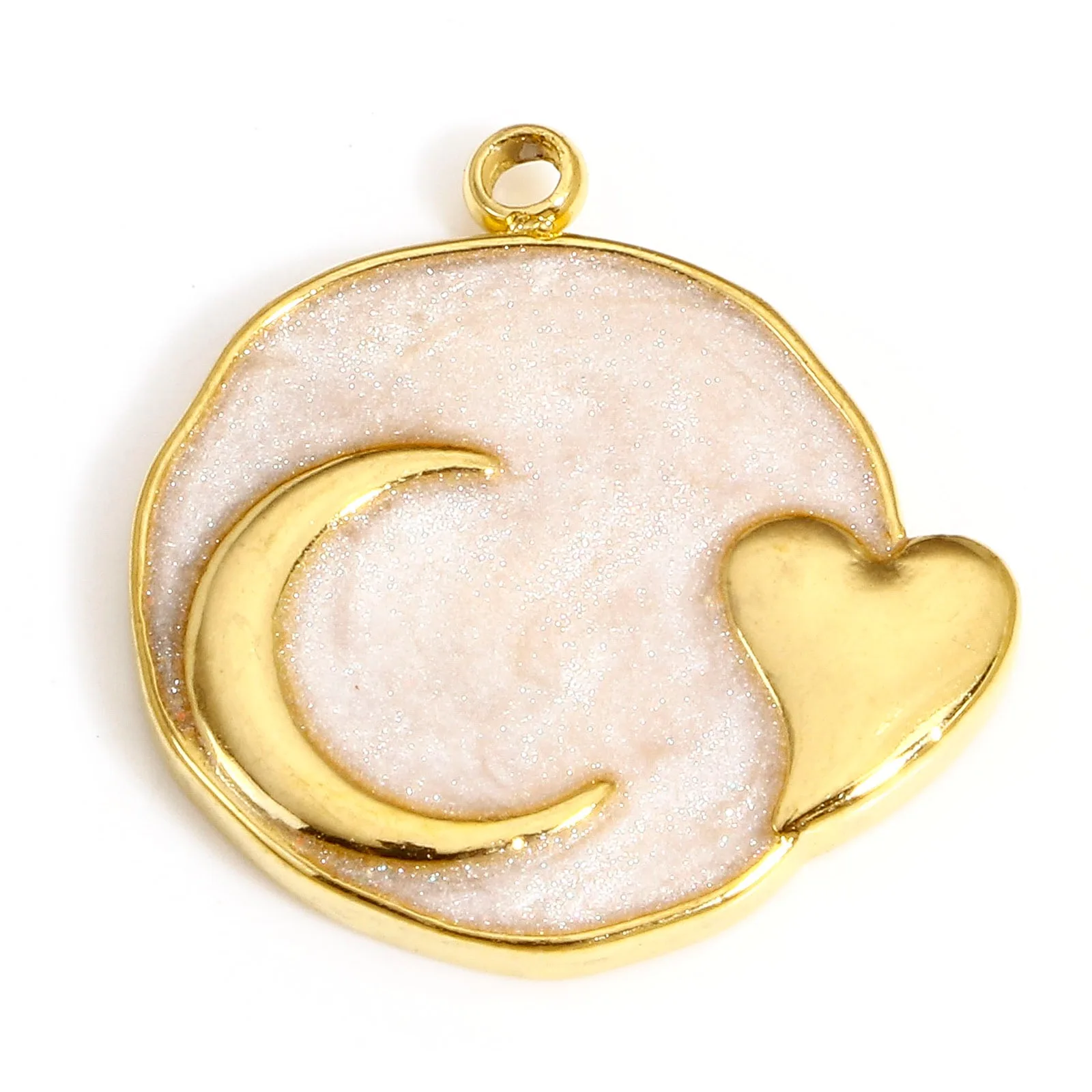 1pc Heart Charms 304 Stainless Steel Galaxy Charms Heart Enamel Star Charms Round Pendant DIY Necklace Earring Women Jewelry