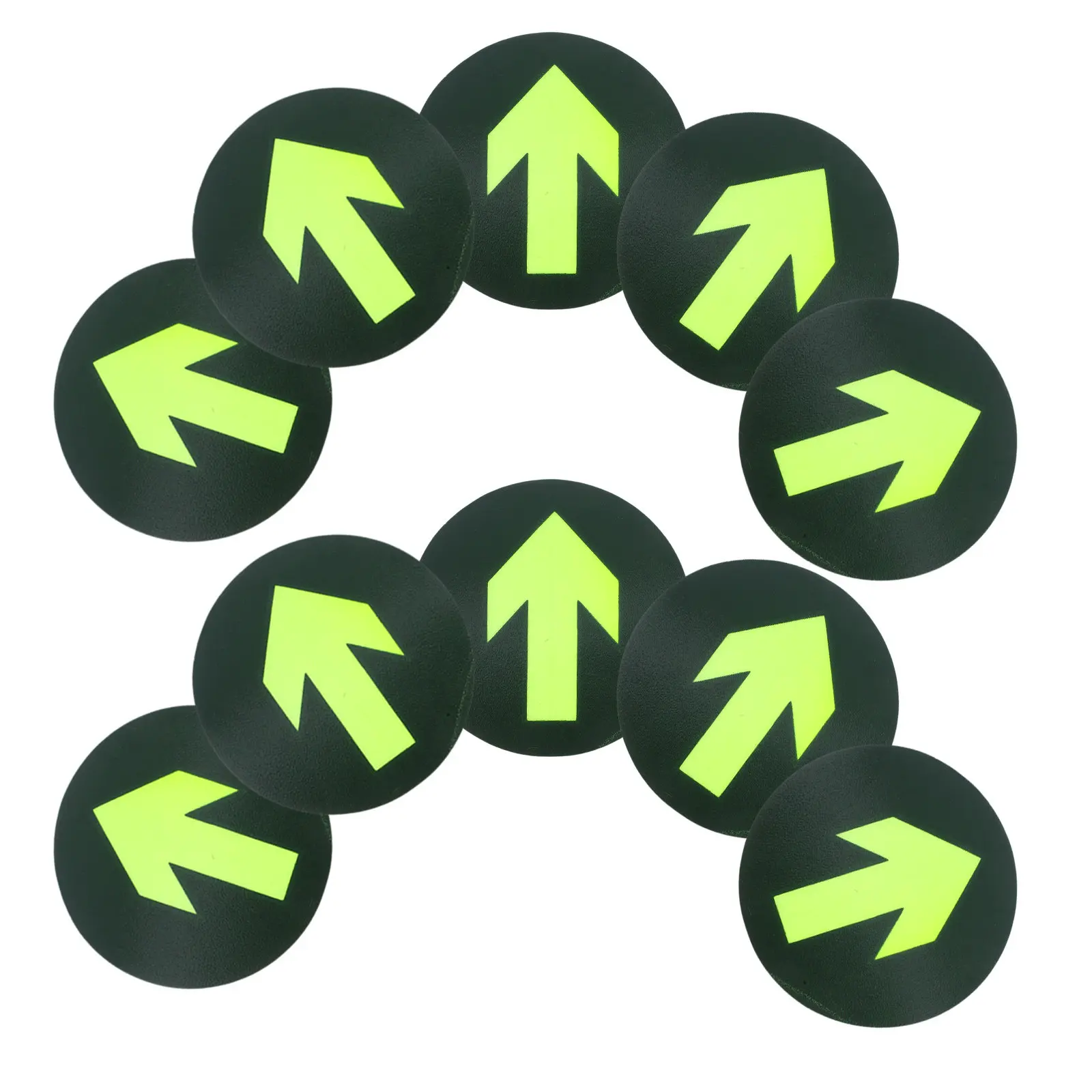 10 шт. светящиеся в темноте напольные наклейки-стрелки, водонепроницаемые, износостойкие, знаки аварийного выхода для торговых центров, баров, кинотеатров, аварийных ситуаций