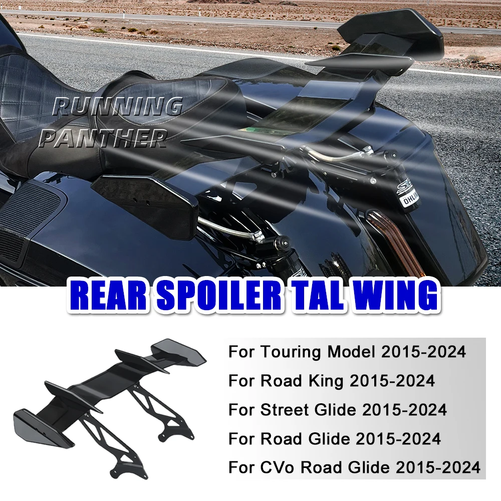 

2015-2024 For Harley Touring CVO Road Glide Street Glide Road King Motorcycle Rear Spoiler Tail Wing Upper Splitter Detachable
