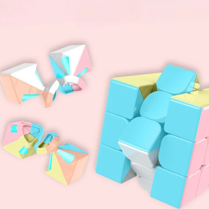 New Color Magic Cube Macaron Stickerless Magic Cube 5x5/4x4/3x3/2x2 Cubing Classroom Macaron Speed Cube Profession Puzzle Toys