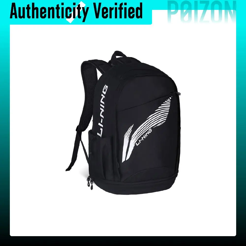 Li Ning Polyester Backpack Unisex Black & White ABST403-1