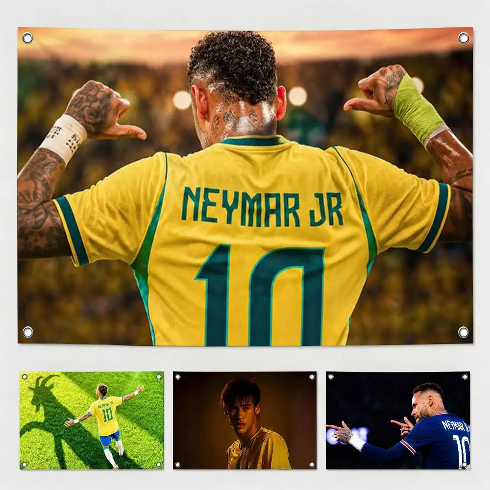 football superstar Neymar Jr  Flags Wall Hanging Tapestry Outdoor Garage Room Decorative flag Background Blanket