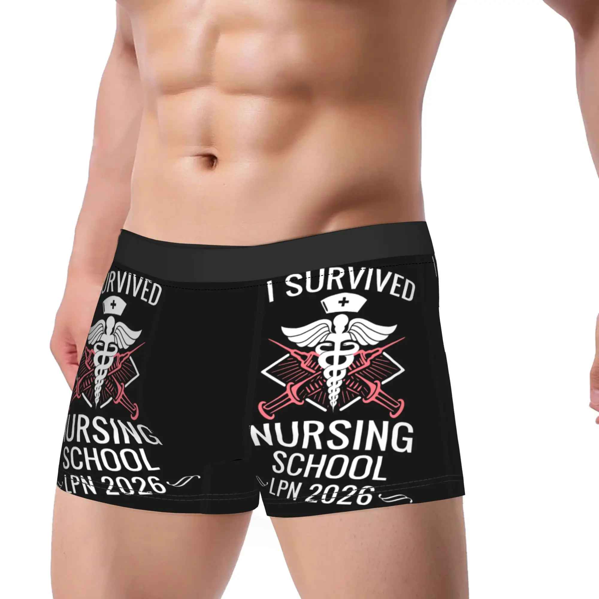 I Survived Nursing School LPN  Class Of 2026 Underpants Breathbale Panties Male Underwear Print Shorts Boxer Briefs
