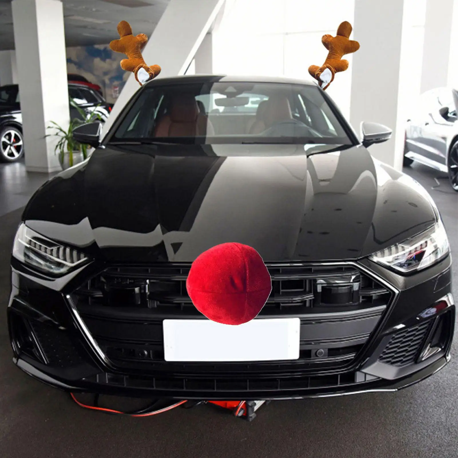 

Reindeer Antlers For Car Cotton Auto Holiday Accessories Cute Decor Festive Ornament For Automotive Party Auto Festival Truck