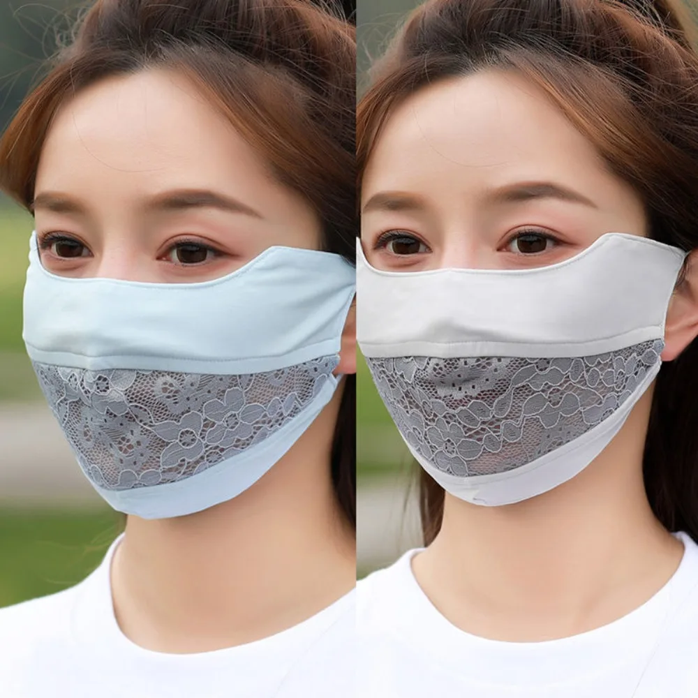 

Anti-UV Lace Mask Hot Sale Traceless Anti Pollen Sunshade Mask Ultrathin Breathable Riding Face Mask Outdoor Sports