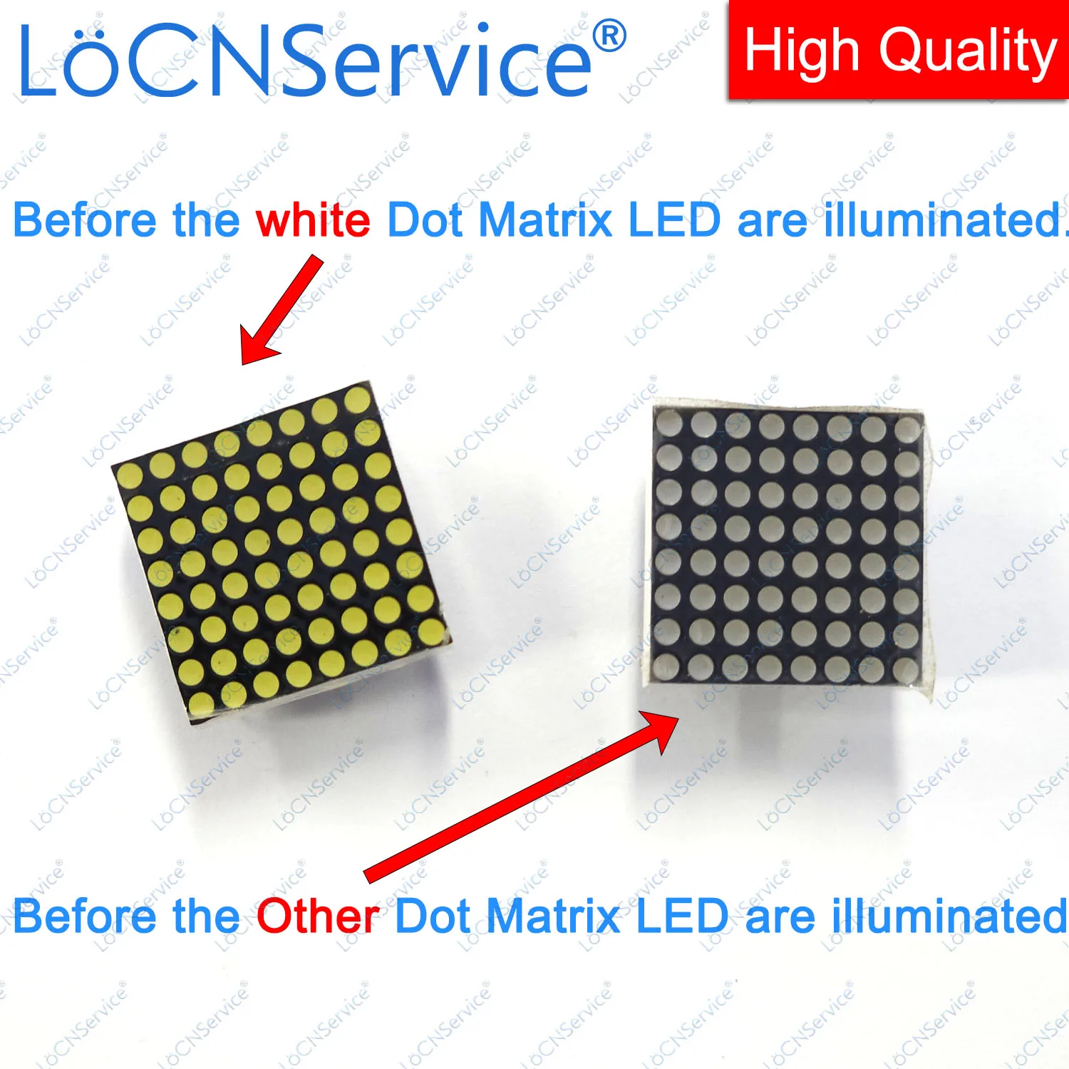 LoCNService 50PCS Pure Green Red Blue White 788 7088 8x8 1.9mm 20x20mm 788AS 788AB 788AW 788AGG Dot Matrix LED Displays 8*8