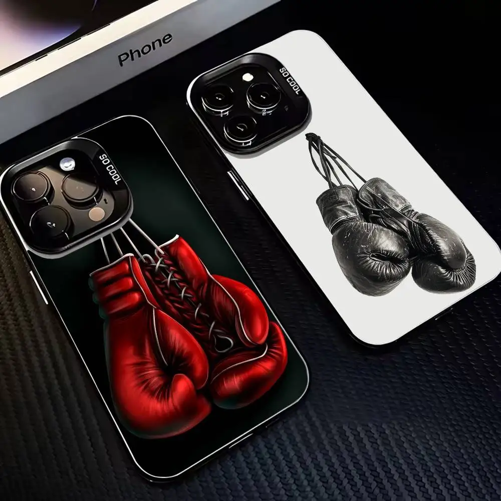 

Boxing Phone Case For iPhone 16,15,14,13,12,11,Mini,Pro,MAX Black Matte Shockproof Cover