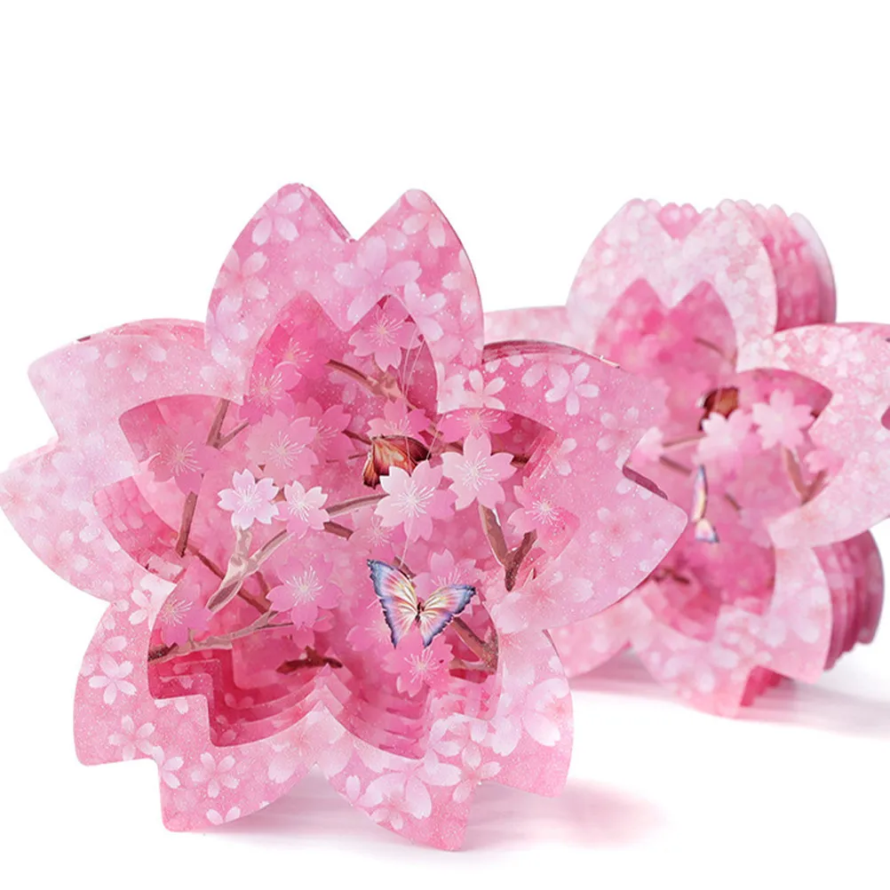 

1 шт. 3D-открытка из бумаги с романтическим вишневым узором, приглашение на день рождения, уникальный подарок, гладкая отделка, высокое качество