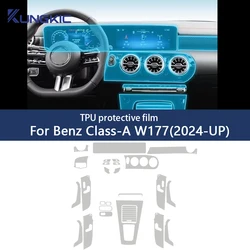 TPU Protective Interior Film for Mercedes Benz MB A-Class W177 2024 2025 Car Center Console Transparent Anti-scratch Repair
